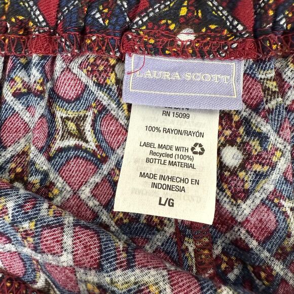 Laura Scott Women Midi Floral Skirt Large A-Line Preppy Office Business Classic - Picture 3 of 5